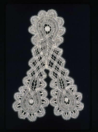 Jabot and Three Border Fragments, United States, 1876/78. Creator: Unknown.