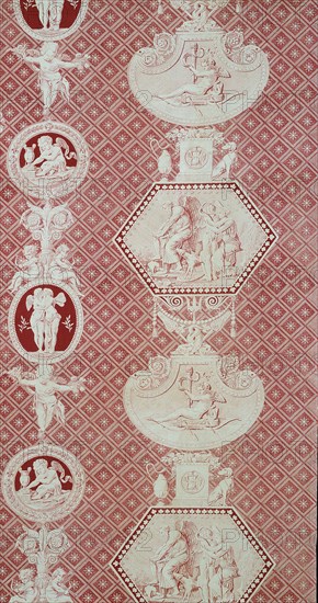 La Marchande d'Amour (The Merchant of Love) (Furnishing Fabric), France, 1815/17. Creator: Christophe-Philippe Oberkampf.