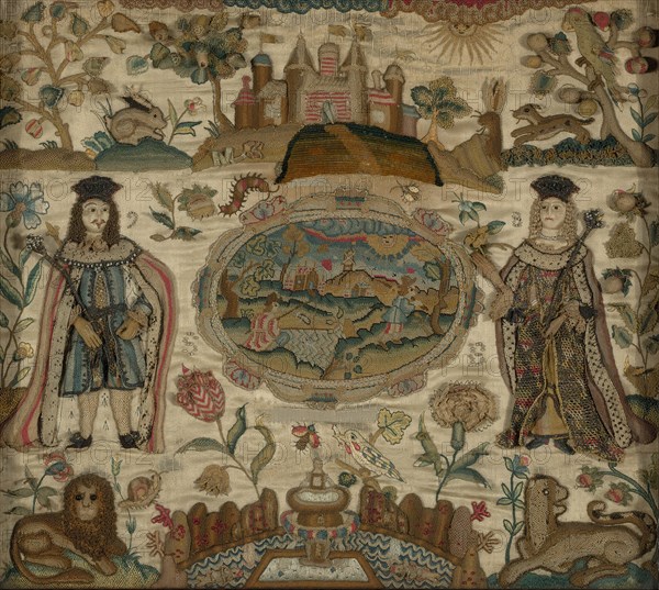 Needlework, England, 1698. Creator: Unknown.