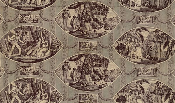 'Paul and Virginie', Furnishing Fabric, France, after 1818. Creator: Oberkampf Manufactory.