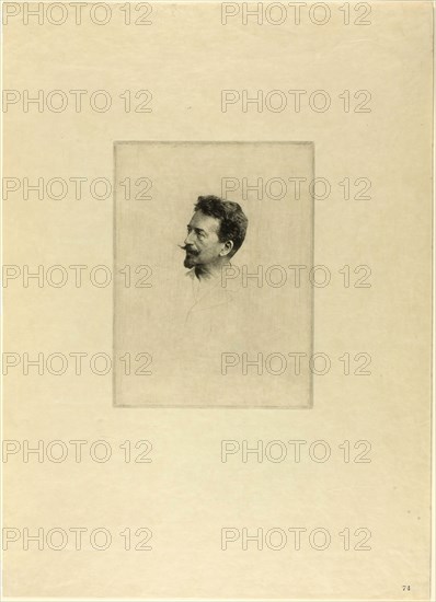 Portrait of Félicien Rops, c. 1895. Creator: Adrien Lambert Jean de Witte.