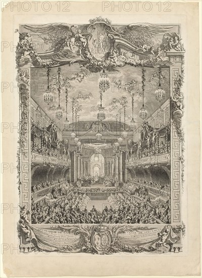 Decoration of the Hall of Spectacles, 1745. Creator: Charles Nicolas Cochin.