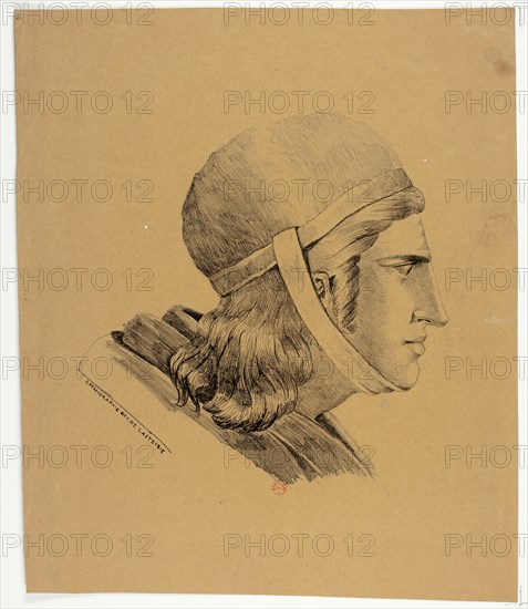 Head of a Warrior, 1816. Creator: Charles-Philibert de Lasteyrie.