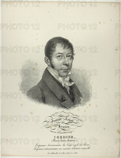 Portrait of Pierre-Louis-Antoine Cordier, c. 1825. Creator: Julien Leopold Boilly.