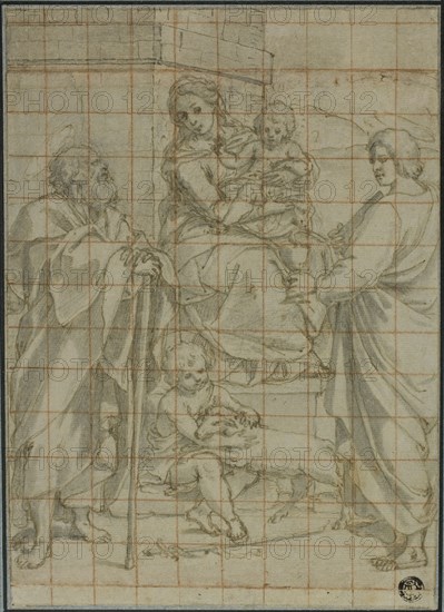 Holy Family with Saint John the Evangelist and the Infant John the Baptist, n.d. Creator: Bartolomeo Cesi.