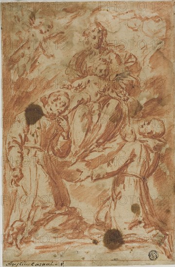 Virgin and Child in Glory Worshipped by Two Monk Saints, n.d. Creator: Benedetto Montagna.