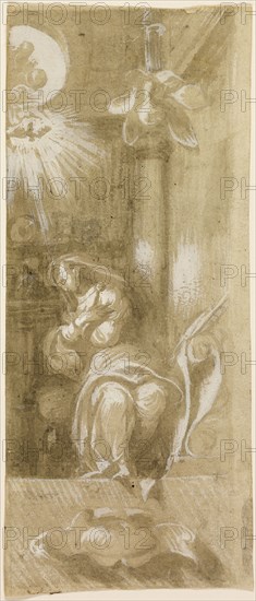 Study for the Virgin Annunciate, 1529/30. Creators: Camillo Boccaccino, Virgin Mary.