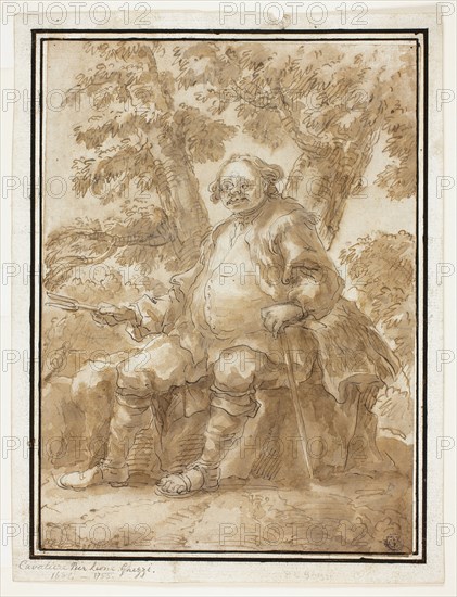 Man Seated in Front of Trees, n.d. Creators: Carlo Marchionni, Pier Leone Ghezzi.