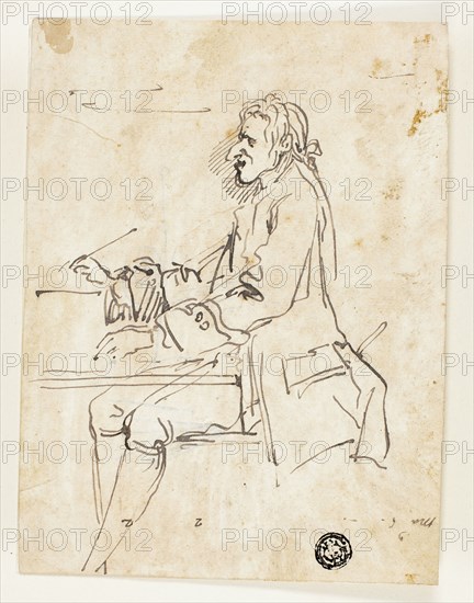 Caricature of Man Writing, n.d. Creators: Carlo Marchionni, Pier Leone Ghezzi.