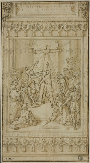 Saint Helena Kneeling before the True Cross, c.1582. Creator: Cesare Nebbia.