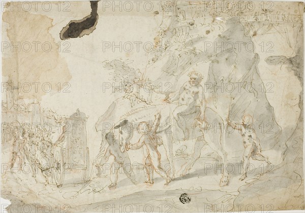 Triumph of Bacchus with Drunken Silenus on Donkey, n.d. Creator: Cesare Pollini.