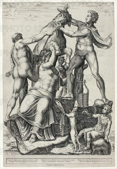 The Farnese Bull with Dirce, Zethus and Amphion, 1581. Creator: Diana Mantuana.