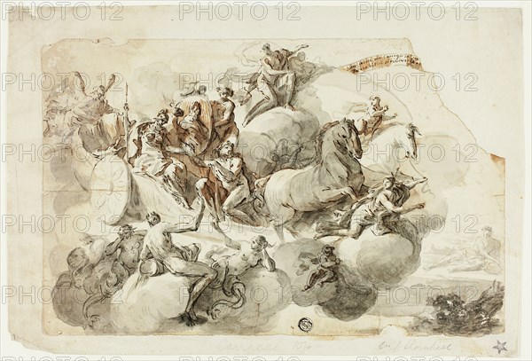 Apotheosis of a Hero, n.d. Creators: Domenico Mondo, Sir James Thornhill, Agostino Carracci.