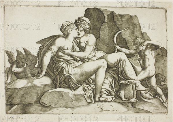 Jupiter and Callisto, 1560/70. Creators: Domenico Vito, Francesco Primaticcio.