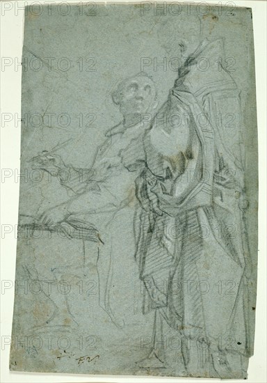 Two Ecclesiastics: Study for the Disputation on the Holy Sacrament, 1606/10. Creator: Francesco Vanni.