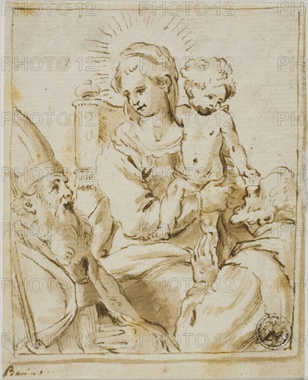 Madonna and Child with Two Male Saints, n.d. Creator: Giacomo Bambini.