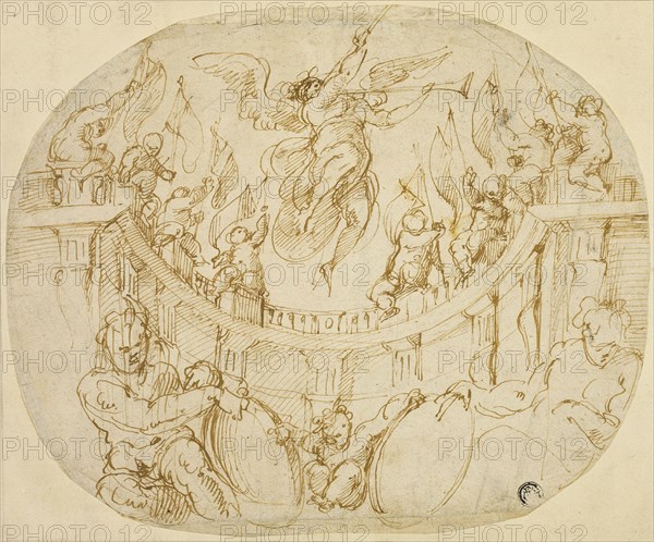 Study for Allegory of Two Quartieri of Florence, 1563/65. Creator: Giorgio Vasari.