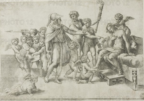 Alexander and Roxana, 16th century. Creator: Giovanni Jacopo Caraglio.