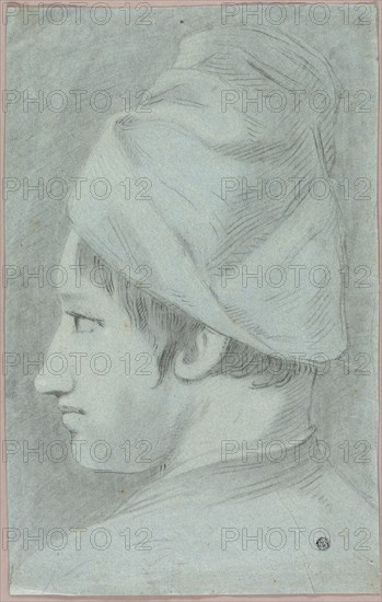 Head of Boy Wearing Hat in Profile, n.d. Creator: Giovanni Battista Piazzetta.