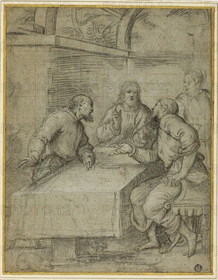 Study for the Supper at Emmaus, 1550/59. Creator: Giulio Campi.