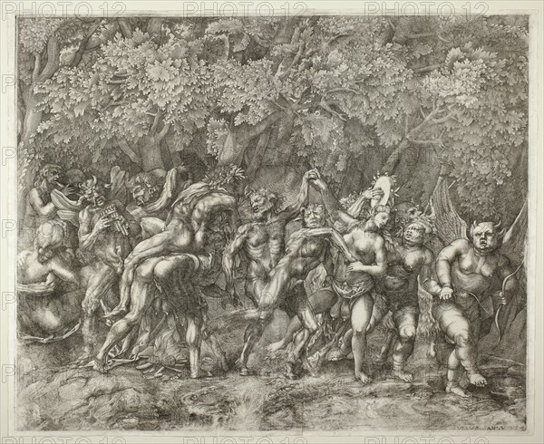 Bacchanal, c.1550. Creator: Giulio Sanuto.