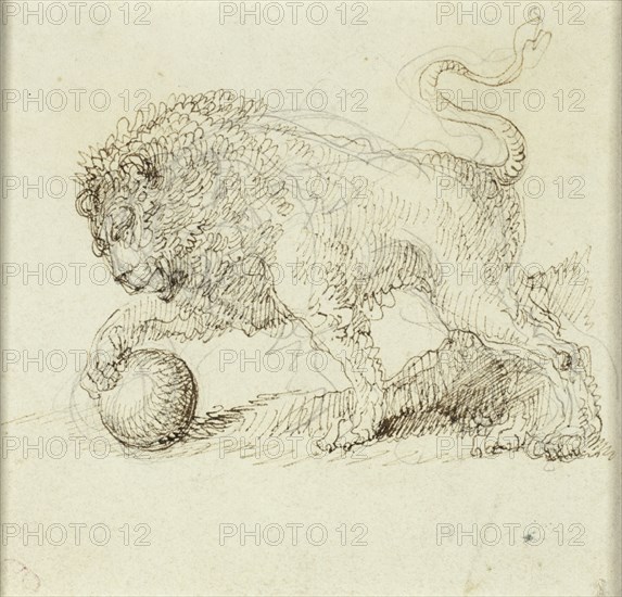 Lion with Ball, n.d. Creator: Giuseppe Bernardino Bison.