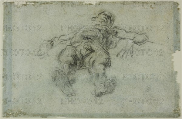 Reclining Male Nude, Foreshortened, 1562. Creator: Jacopo Tintoretto.