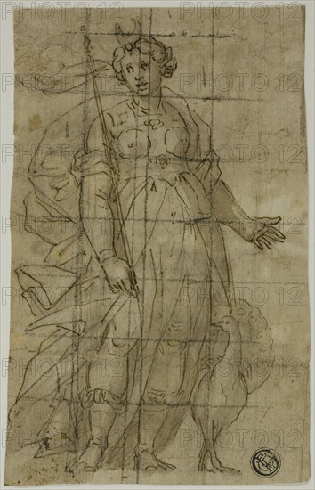 Study for Juno (or Diana) with a Peacock, 1584/85. Creators: Luca Cambiaso, Lazzaro Tavarone, Bernardo Castello.