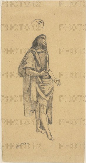 Saint John the Baptist, with Sketch of Head, n.d. Creator: Odilon Redon.