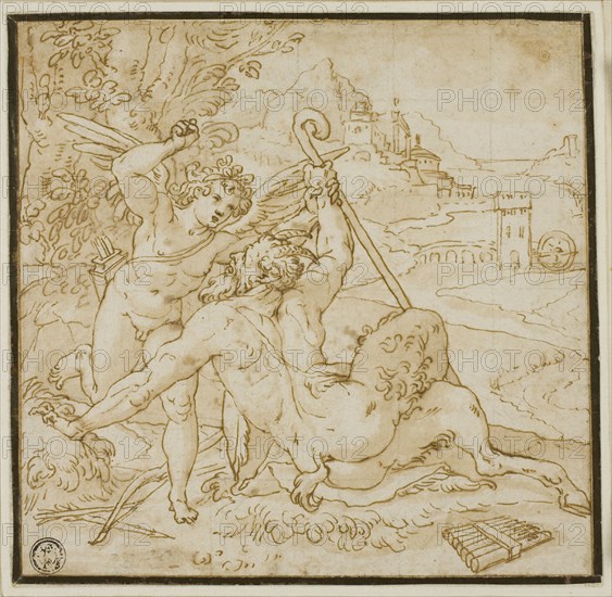 Cupid Overcoming Pan, n.d. Creator: Orazio Samacchini.