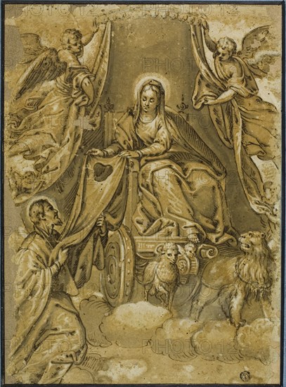 Virgin Mary Handing Scapular to Saint Simon Stock, n.d. Creator: Paolo Veronese.