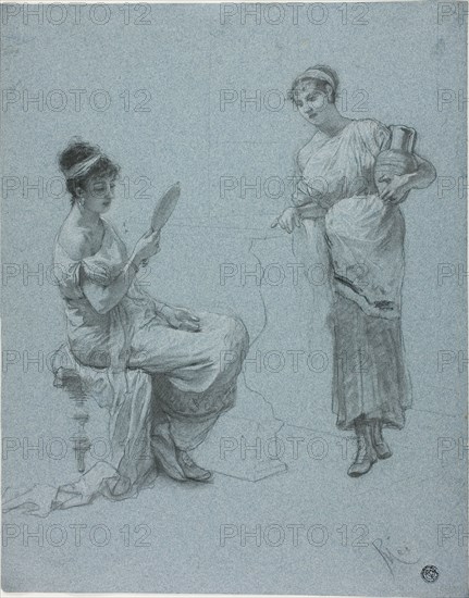 Two Ladies of Ancient Rome, c.1893. Creator: Paolo Mei.