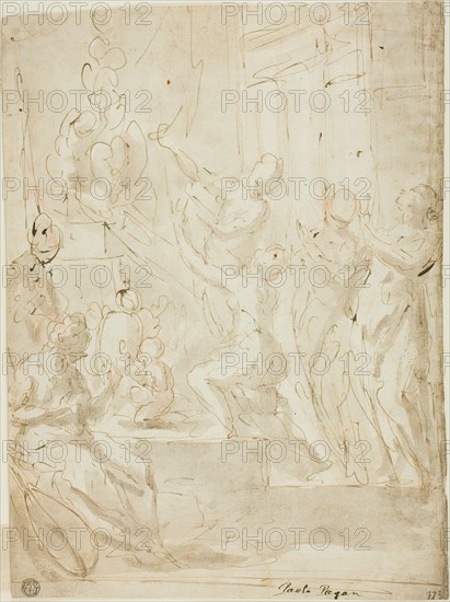 Figures at an Altar or Classical Sacrifice, n.d. Creator: Paolo Pagani.