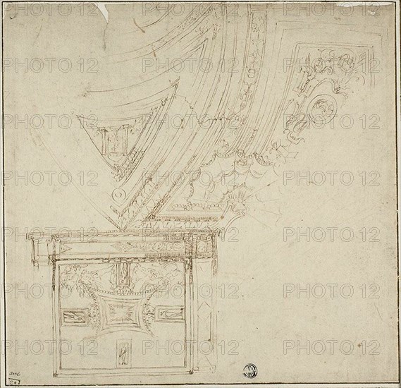 Ceiling Decoration with Grotesques, 1530/39. Creator: Perino del Vaga.