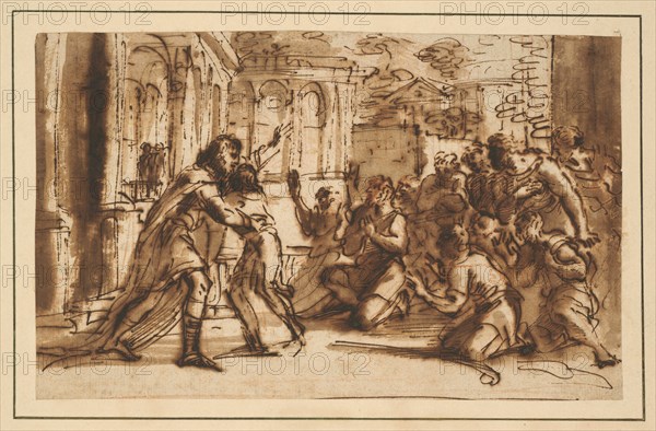 Joseph Greeting his Brothers, c.1656. Creator: Pier Francesco Mola.