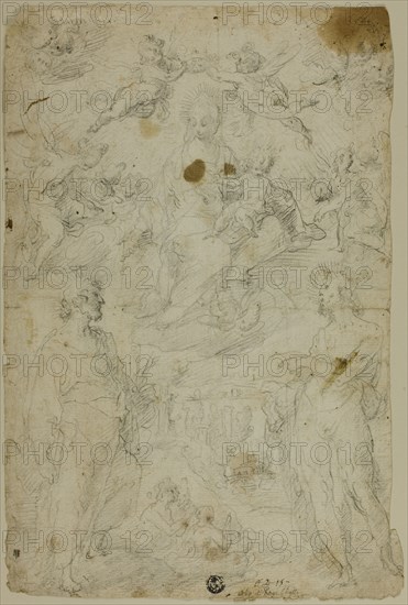 Virgin and Child with Saints Peter and John the Baptist (recto); Saint John the Baptist..., n.d. Creator: Pietro d'Asaro.