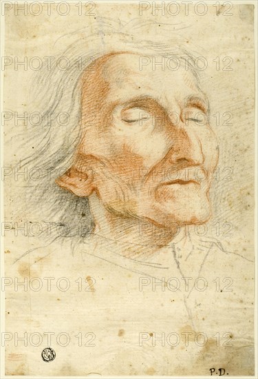 Face of an Old Man with Eyes Closed, n.d. Creator: Pietro Dandini.