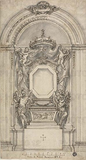 Design for a Tomb, 1677/1747. Creator: School of Francesco Solimena Italian, 1657-1747.