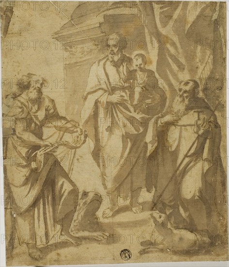 Saint Joseph and Christ Child, with Saints Mark and Anthony, n.d. Creator: School of Guido Reni Italian, 1575-1642.