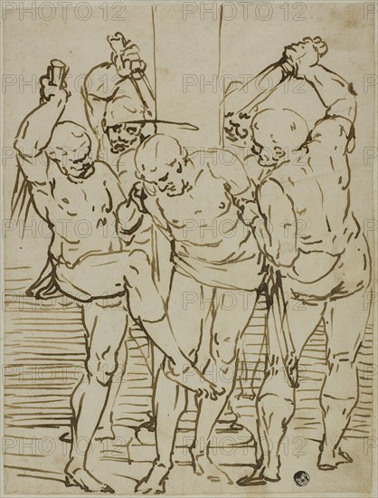 Flagellation of Christ, 1570/90. Creator: School of Luca Cambiaso Italian, 1527-1586.