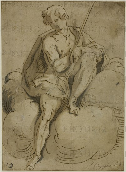 Seated Saint John the Baptist, 1560/70. Creator: School of Luca Cambiaso Italian, 1527-1587.