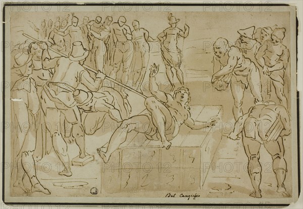 Martyrdom of Saint Lawrence, c.1580. Creator: School of Luca Cambiaso Italian, 1527-1589.