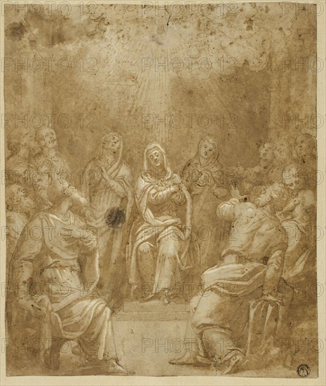 Study for the Pentecost, c.1580. Creator: Simone Peterzano.