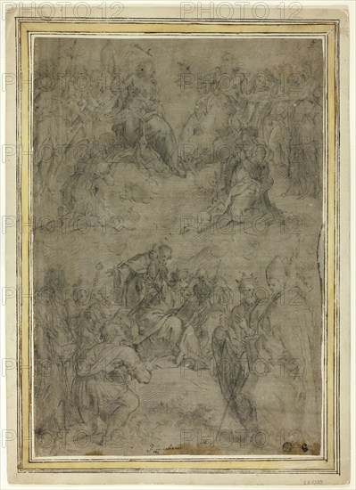 Trinity with the Virgin, and Ten Saints, c.1565. Creator: Tommaso Manzuoli.