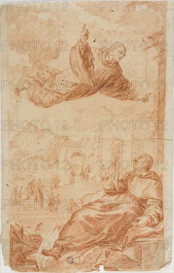 Saint Appearing to Sleeping Monk, n.d. Creator: Unknown.