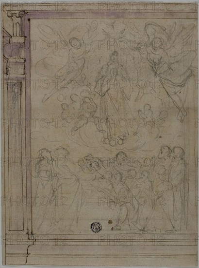 Assumption of the Virgin (recto); Sketches of Architectural Details (verso), n.d. Creator: Unknown.