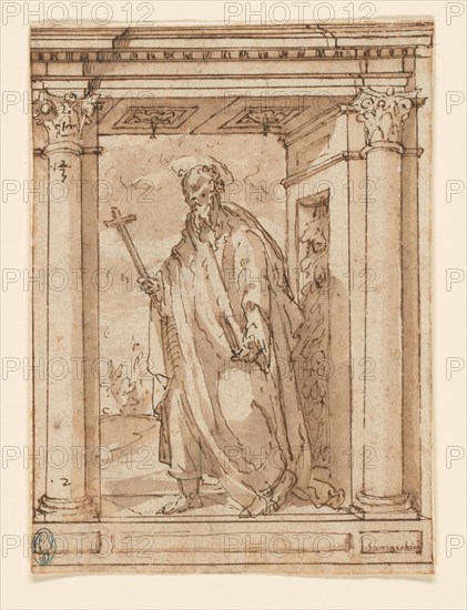 Standing Saint in Portico, n.d. Creator: Unknown.