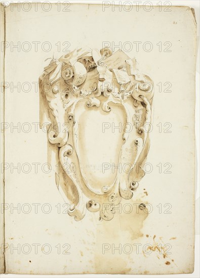 Design for Escutcheon, with Artist's Instruments, n.d. Creator: Unknown.