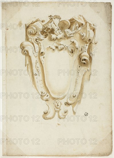 Design for Escutcheon, with Musical Instruments, n.d. Creator: Unknown.