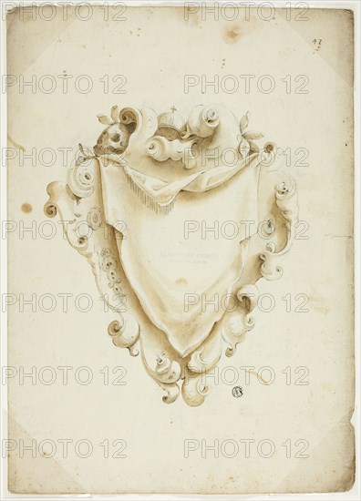 Design for Escutcheon, with Orb, n.d. Creator: Unknown.
